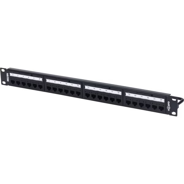 24-PORT PATCH PANEL, 1U, CAT6+, LOADED, BLACK, REVCONNECT, Belden, Mfr#: RV6PPF1U24BK